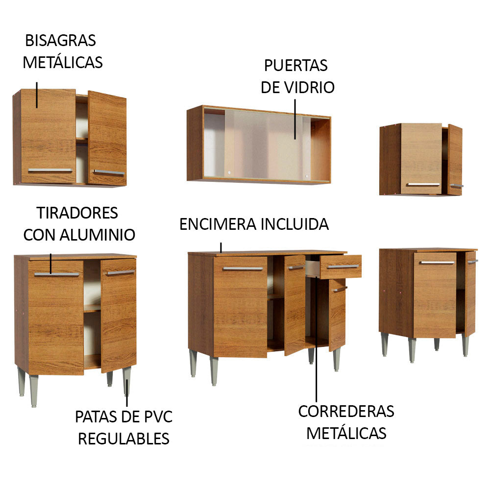 Cocina Integral 233cm Marrón Emilly Wind 02