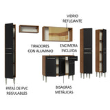 Cocina Integral 261cm Marrón/Negro Emilly 07
