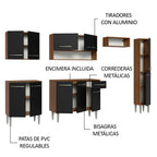 Cocina Integral 261 cm Marrón/Negro Emilly Madesa