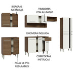 Cocina Integral 293 cm Marrón/Blanco Emilly Madesa