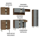 Cocina Integral 293 cm Marrón/Gris Emilly 01