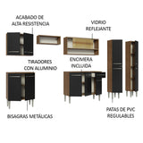Cocina Integral 293cm Marrón/Negro Emilly 03