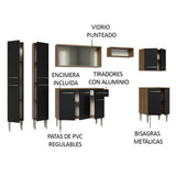 Cocina Integral 293cm Marrón/Negro Emilly 04