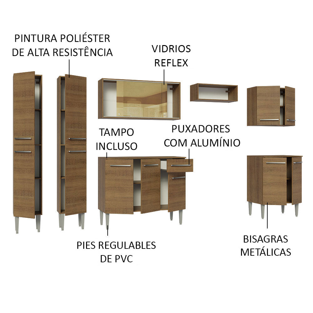 Cocina Integral 293cm Marrón Emilly 05