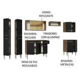 Cocina Integral 293cm Marrón/Negro Emilly 05