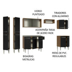 Cocina Integral 293 cm Con Fregadero Marrón/Negro Emilly Madesa