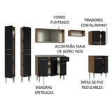 Cocina Integral 293cm con Fregadero Marrón/Negro Emilly 06