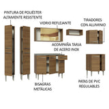 Cocina Integral 293cm con Fregadero Marrón Emilly 07