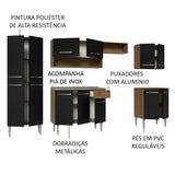 Cocina Integral 293cm con Fregadero Marrón/Negro Emilly 08