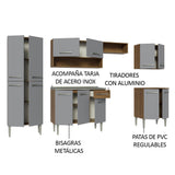 Cocina Integral 293cm con Fregadero Marrón/Gris Emilly 08