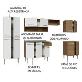Cocina Integral 293cm con Fregadero Marrón/Blanco Emilly 08