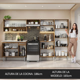 Cocina Integral 293cm con Fregadero Marrón Emilly 09