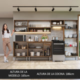 Cocina Integral 293cm Marrón/Negro Emilly 10