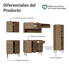Cocina Integral 293 cm Marrón Emilly Madesa