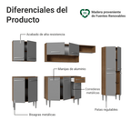 Cocina Integral 293 cm Marrón/Gris Emilly Madesa