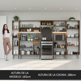 Cocina Integral 325cm Marrón/Negro Emilly 02
