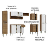 Cocina Integral 325cm Emilly Marrón/Blanco 02