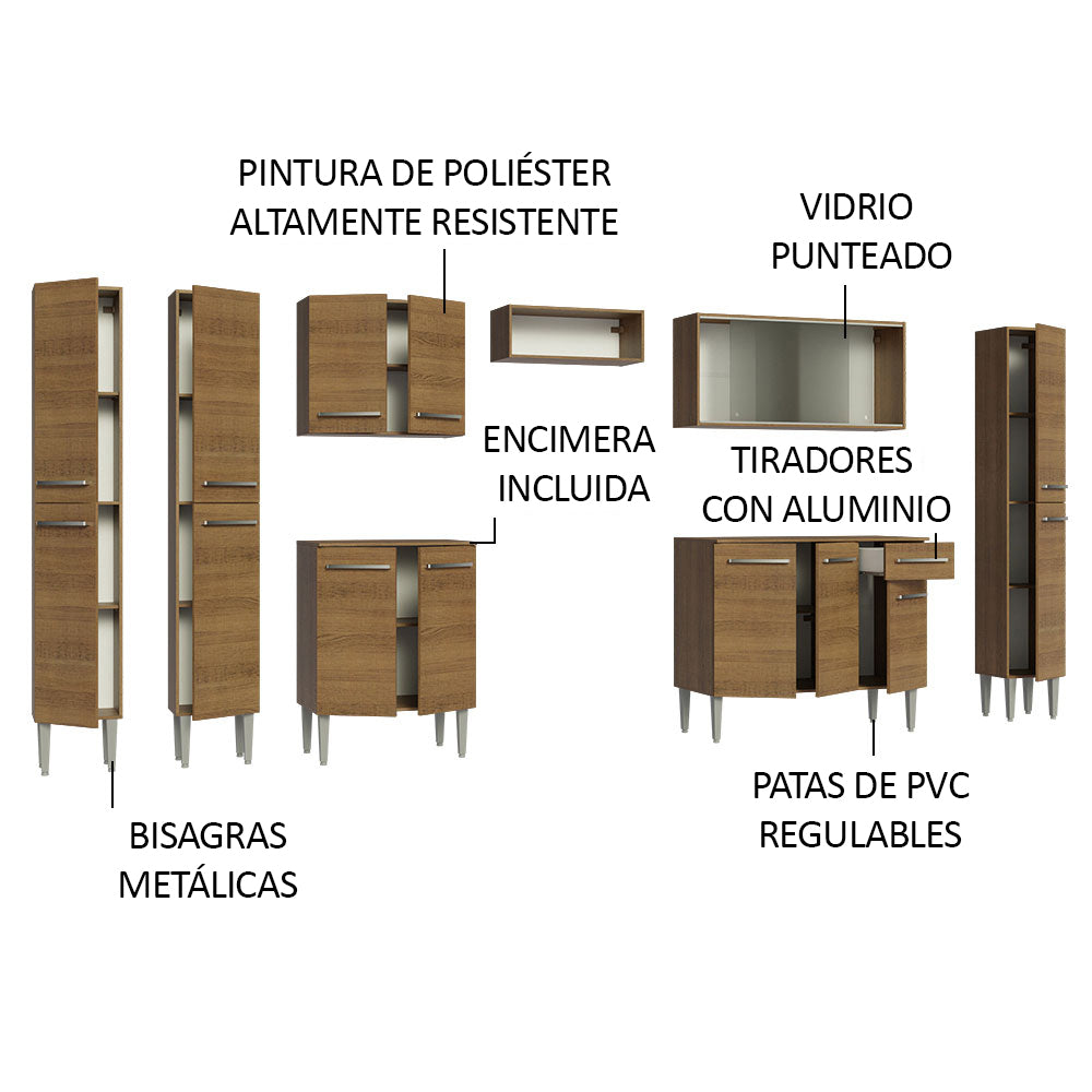 Cocina Integral 325cm Emilly Marrón 03