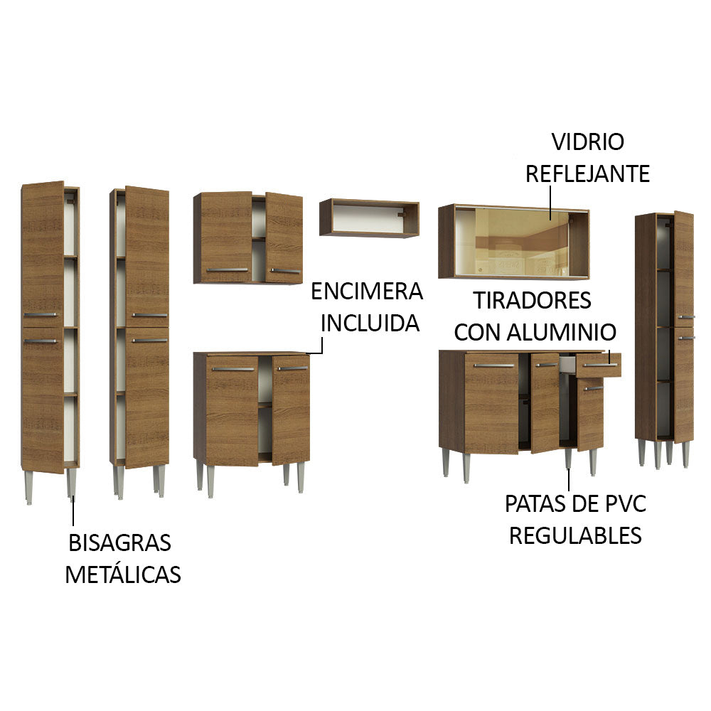 Cocina Integral 325cm Emilly Marrón 04