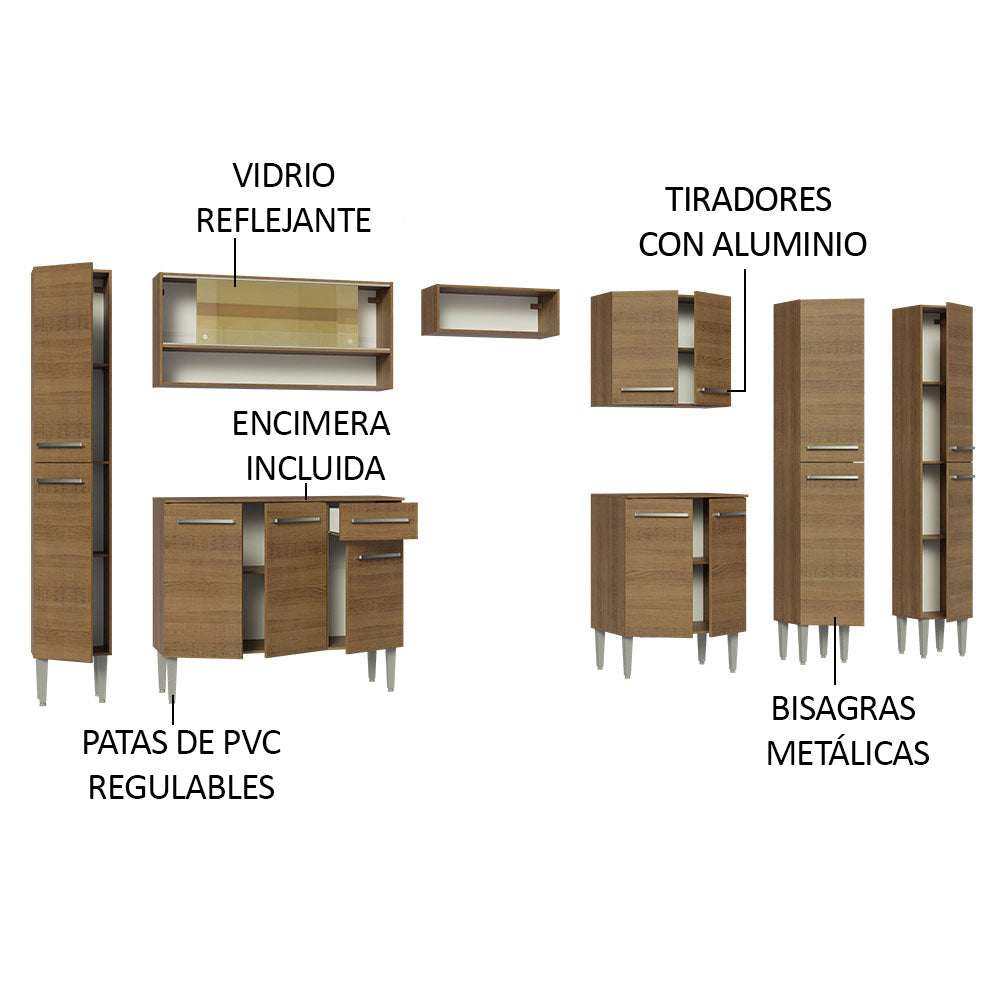 Cocina Integral 325cm Emilly Marrón 05