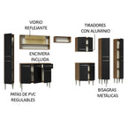 Cocina Integral 325 cm Marrón/Negro Emilly Madesa