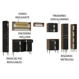 Cocina Integral 325cm Marrón/Negro Emilly 05