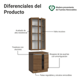 Kit Gabinete + Vitrina 70 cm Marrón Glamy 02