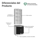 Kit Gabinete + Vitrina 70 cm Blanco/Negro Glamy 02