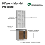 Kit Gabinete + Vitrina 70 cm Blanco/Marrón Glamy 02
