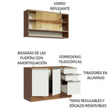 Cocina Compacta 120cm Blanco/Marrón Glamy 02