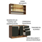 Cocina Compacta 120 cm Marrón/Negro Glamy Madesa
