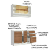 Cocina Compacta 120cm sin Fregadero Marrón/Blanco Glamy 02