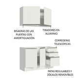 Cocina Compacta 120cm Blanco Glamy 03