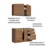 Cocina Compacta 120cm Marrón Glamy 03