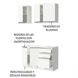Cocina Compacta 120cm con Fregadero Blanco Glamy 04