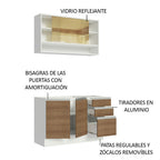Cocina Compacta 120 cm Con Fregadero Blanco/Marrón Glamy Madesa