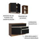 Cocina Compacta 120 cm Marrón/Negro Glamy Madesa