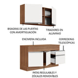 Cocina Integral 150cm Marrón/Blanco con Encimera Glamy  01