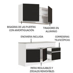 Cocina Compacta 150 cm Blanco/Negro Glamy Madesa
