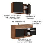 Cocina Compacta 150 cm Marrón/Negro Glamy Madesa