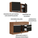 Cocina Integral 150cm con Encimera Glamy Marrón/Negro 01