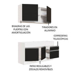 Cocina Compacta 150 cm Blanco/Negro Glamy Madesa