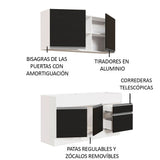 Cocina Compacta 150cm Glamy Blanco/Negro 02