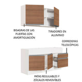 Cocina Compacta 150cm Blanco/Marrón Glamy 02