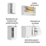 Cocina Compacta 160cm sin Fregadero Blanco Glamy 02