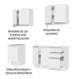 Cocina Compacta 160cm con Fregadero Blanco Glamy 03