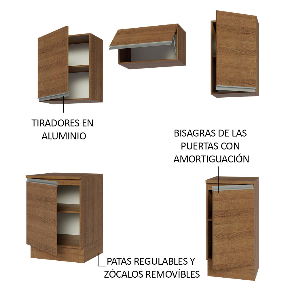 Cocina Compacta 160 cm Marrón Glamy Madesa