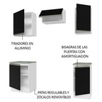 Cocina Compacta 160 cm Blanco/Negro Glamy Madesa