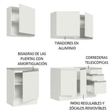 Cocina Compacta 180cm Blanco Glamy 05