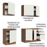 Cocina Compacta 180cm Marrón/Blanco Glamy 05